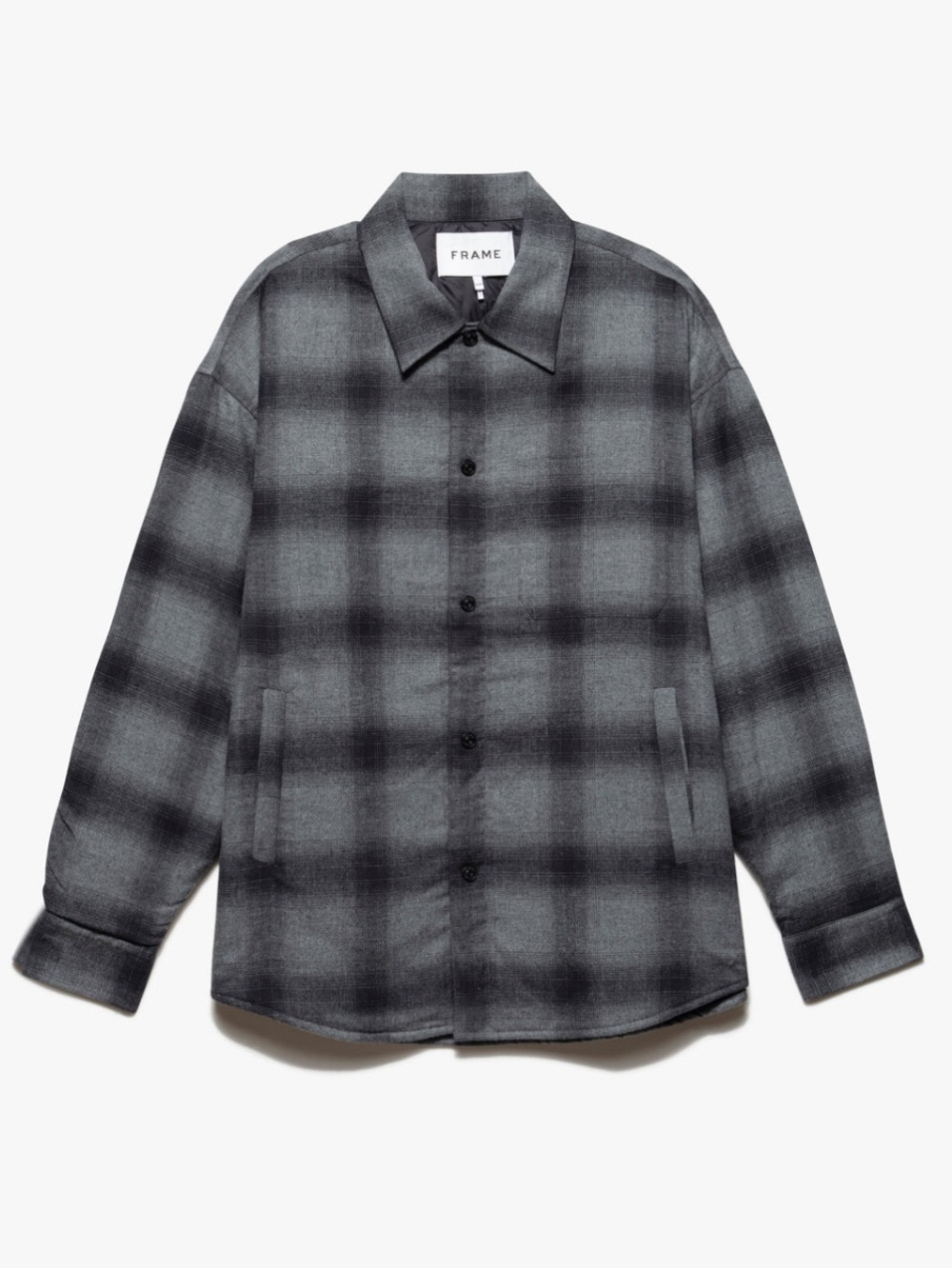 FRAME Light Weight Padded Plaid Overshirt